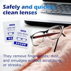 220 Lens Cleaning Wipes for Eyeglasses - Pre-moistened, Individually Wrapped | Scratch-Free, Streak-Free for Sunglasses, Camera Lenses, Phone Screens | Ideal for Home, Travel & Office