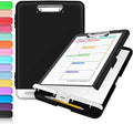 Sooez Clipboard with Storage, High Capacity Nursing Clip Board 8.5 x 11 with Pen Holder & Low Profile Clip, Plastic Clipboards Case Box, Teacher Must Haves School Office Supplies,Letter Size/ A4