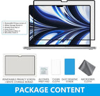 FILMEXT MacBook Air M2 13.6-inch Screen Protector, Privacy Shield, 2022 Release (A2681), Polyethylene Terephthalate, 1 Piece