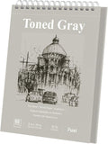 Fuxi Toned Gray Sketchbook 8x10, 60 Sheets (85lb/130gsm) Acid-Free Drawing Paper, Spiral Bound Sketch Pads for Drawing, Pencil, Charcoal, Colored Pencils & Anime Illustration.