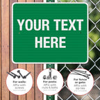 Personalized Custom Green Background Customize for Office, Business, Workplace, Home, Airbnb, Delivery Sign, 24x30 Inches, 3M EGP Reflective .080 Aluminum, Fade Resistant, Made in USA by Sigo Signs