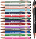 Vebermo 15 Pack Motivational Pen Set - Inspirational Quotes Retractable Ballpoint Pens for Office School Supplies, Encouragement Gifts for Women & Men, Multicolor