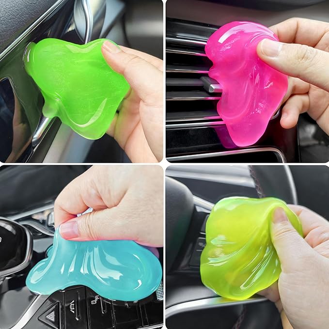 ALLGUO Car Cleaner Gels 4 Pack, Universal Dust Cleaner Putty Cleaner Slime, Cleaning Gel for Interior Detailing PC Keyboard, Auto Detailing Tools Car Cleaning Supplies Gift for Men Women, 320g