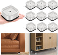 shouwuhho 9 Pack Furniture Risers Adjustable Bed Risers Heavy Duty Lifts Height 1", Square Stackable Bed Risers 1, 2 or 3 Inch for Desk Leg Table Couch Sofa Chair Bed Frame Legs Dorm, White
