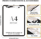 TFDLCG zm Clipboard with Pen Holder,Nursing Clipboard A4 Standard Letter Size,Plastic Clip Boards 8.5x11 Heavy Duty,Hanging Clipboards for Women Kids Students School Office Home,Black