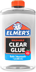 Elmer's Liquid School Glue Clear Washable 32 Ounces - Great for Making Slime