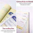 XKDOUS 10 Pack Invoice Book, 2-Part Carbonless, 5-9/16" x 8-7/16" Invoice Receipt Book for Small Business, 50 Sets per Book