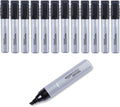 Amazon Basics Large Chisel Tip Permanent Markers, Black, 12-Pack