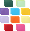 Silunkia 100 Packs 10 Assorted Colors Blank Cards and Envelopes 5 x 7 Heavyweight Single Panel Cardstock and A7 Envelopes Printable Self Seal for DIY Wedding Invitations, Thank You Cards, Baby Shower