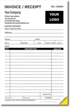 Sales Invoice Form Custom Printed with Your Company Information - Personalized Sales Ticket - Invoice Receipt - Carbonless NCR Form