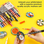 Grabie Acrylic Paint Pens Markers, 28 Colors, 0.7 mm, Extra Fine Tip Drawing Markers, Premium Paint Pens for Painting on Various Surface, Art Supplies, Set of 28