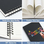 GINMLYDA 4Pack Small Spiral Notebook A5, 8.25x5.5” 120 Lined Pages Wide Ruled Spiral Journal Bulk Blank Kraft Cover Spiral Bound Notebook & Writing Pads for Home Office Meeting Work Note Taking