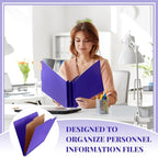 Skyygemm 36 Pcs Classification Folders Letter Size, 1 Divider Pressboard File Folder with Fasteners, Expanding File Organizer Bulk for School Teachers, Office Employee, Coworker, Staff (Purple)