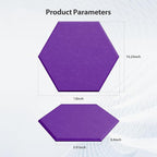 Amantech 12 Pack Acoustic Panels Self Adhesive Sound Proof Foam, High Density Sound Acoustic Panel, 12X10.23X0.4 Inch Hexagon Panels in Home, Office, Reccording Room, Studio,and more(Violet)