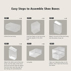 SEE SPRING X-Large Shoe Storage Box Fit Size 11, Clear Plastic Stackable Shoe Organizer for Closet, Space Saving Foldable Shoe Rack Sneaker Container Bin Holder, 12 Pack Clear