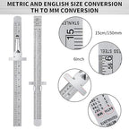 3 Pieces 6 Inch 15 cm Pocket Ruler Flexible Precision Stainless Steel Ruler with Detachable Clips Stainless Steel Pocket Clip Scale Gauge Metric British System