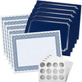 Fine Stationery Classic Elite Award Certificate Collection - Includes 25 Certificate Papers (White/Blue), 25 Heavy Linen Folders (Blue/Silver), 25 Silver Foil Seals, Laser & Inkjet Printer Compatible