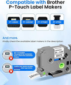 TZe-251 24mm 0.94 Laminated White Tape Replace for Brother Label Maker Tape Aze-251 Compatible with P-Touch Label TZ TZe 1" Black on White for PT-D600 PT-D610BT PT-P710BT PTP700 Refills,4 Pack