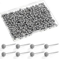 WILLBOND 500 Pack Map Push Pins Map Tacks Small Round Head Push Pins Thumb Tacks for Travel Picture Photo Bulletin Board Wall DIY Craft School Office Home(Gray,1/6 Inch)