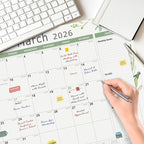 2026 Desk Calendar, Large Desk Calendar 22" x 17" (Jan 2026 - Jun 2027) Monthly Desktop Wall Planner for Family Teacher School Office Supplies, Leaf