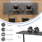 Conference Table Flip Top Mobile Conference Room Tables,Folding Conference Table with Wheels,Large Meeting Training Seminar Table Saving Space for Office Classroom(2C,47.2'')