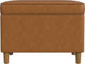 Spatial Order Home Decor | Dinah Collection Modern Storage Ottoman | Ottoman with Storage for Living Room & Bedroom(Carmel Faux Leather)