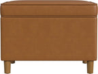 Spatial Order Home Decor | Dinah Collection Modern Storage Ottoman | Ottoman with Storage for Living Room & Bedroom(Carmel Faux Leather)