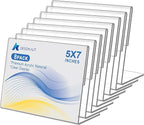 DESONAUT 8 Pack Slanted Back Acrylic Sign Holder 5x7 inches,Clear Tabletop Sign Holder,Acrylic Picture Frames Stands for Display,Plastic Flyer Menu Holder for Office,Home,Restaurant（Horizontal）