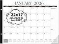 2026 Desk Calendar 22'' x 17'', Large Monthly Desktop Calendar, 18 Months Desk Pad (Jan. 2026 - Jun. 2027) for Home School Office Supplies (Black & White)