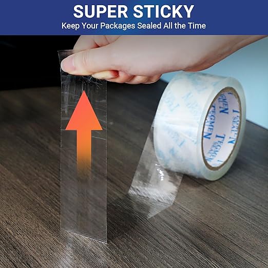 TegmenSeal Heavy Duty Clear Packing Tape with Dispenser Combo for Shipping, Moving & Storage,Thicker Clear Packing Tape, 1.88 inches Wide, 60 Yards Per Roll, 36 Pack 2160 Total Yards