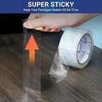 TegmenSeal Heavy Duty Clear Packing Tape with Dispenser Combo for Shipping, Moving & Storage,Thicker Clear Packing Tape,1.88 inches Wide, 60 Yards Per Roll, 60 Total Yards