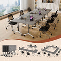 Folding Conference Table 4ft 5ft, Foldable Office Meeting Desk for 6 People, Multiple Sizes Colors Mobile Conference Room Table for Training Room School Business Furniture (6, Grey, 55in)
