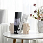 Natural Marble Square Book Ends, Heavy Duty Bookends for Shelves, Non-Skid Stone Book Holders, Unique Modern Aesthetic Office Bookshelf Decor for Books/CDs(Travertino Turkey)