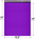 Purple 12.5x19.5 Inch Large Poly Bubble Mailers #6 | Padded Envelopes with Self Seal | Air Lined Cushioned Bubble Mailer | Usable Size 12.5x15 | 100 Pack Bulk | Lightweight shipping Bags