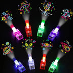 LovesTown 24PCS Space Themed Party Favors, LED Finger Lights for Kids Glow in The Dark Party Supplies for Birthday Goodie Bags Fillers Classroom Prizes