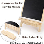Tosnail 2 Pack Small Framed Tabletop Chalkboard Signs, 5 x 8 Inches Double-Sided Chalk Board, Decorative Bulletin Boards, Wooden Blackboard for Home, Kitchen, Crafts, Party Decor