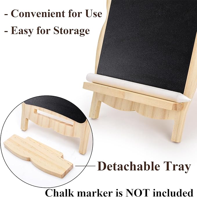 Tosnail 2 Pack Small Framed Tabletop Chalkboard Signs, 5 x 8 Inches Double-Sided Chalk Board, Decorative Bulletin Boards, Wooden Blackboard for Home, Kitchen, Crafts, Party Decor