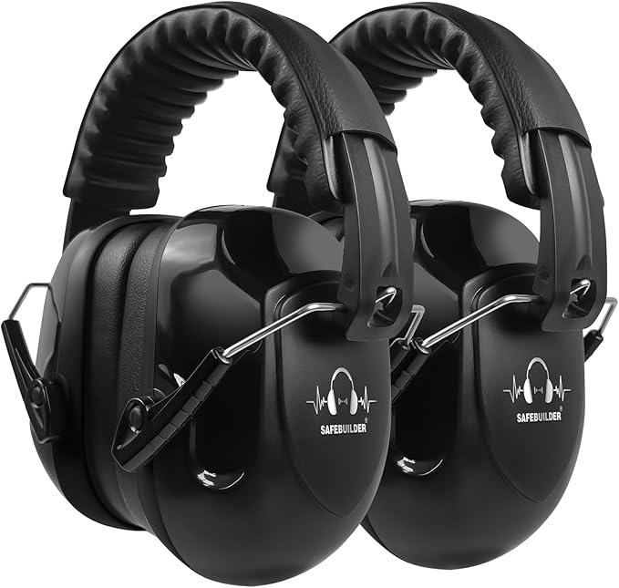SAFEBUILDER Ear Muffs Noise Reduction SNR 33dB Adjustable Lightweight Safety Earmuffs Sound Proof Noise Cancelling ANSI