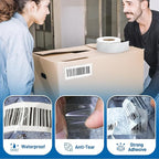 500 Pcs 3.2"x1.2" Thicken Clear Label Protectors for Protecting Barcode Library Book Back Backbone, Wmiwulien Waterproof Adhesive Wafer Seals Stickers for Numbers Clothes Food Labels Laboratory Office