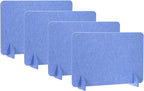 PATIKIL Desk Divider, 4 Set 24 x 16 Inch Acoustic Freestanding Desk Divider Desk Privacy Panel with 8 Pcs Support Feet for Library Office Workstation,Blue