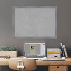 Amanti Art Grey Framed Magnetic Board 22x30 Medium Vision Board for use with Magnets, 100% Metal Sheet to Display Items as Office Decor or for Home Organization in mudroom, Kitchen or Kids Room