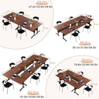 Conference Table Flip Top Mobile Conference Room Tables,Folding Conference Table with Wheels,Large Meeting Training Seminar Table Saving Space for Office Classroom(2D,47.2'')