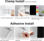 2 Pcs Monitor Memo Boards for Computer,Office Desk Accessories, Multifunction Acrylic Screen Message Reminder Pad Side Panel Phone Holder Organizer for Office Desktop, with Sticky Note