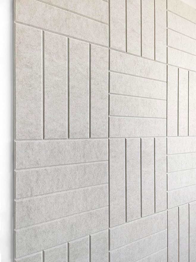 DECORITA Felt Bulletin Board Tiles | Modern Cork Board Alternative | Large Cork Boards for Walls | Aesthetic Felt Wall Panels for Office & Home Decor | Pinboard & Photo Board (12-Pack) | Ivory