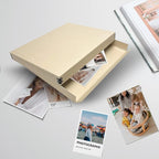 Lineco Museum Archival Storage Box, 11.75x17.75x1.5 in. Drop Front Design. Acid-Free with Metal Edge. Organize Photos, Pictures, Prints, Documents, Crafts, DIY. Tan, 1 Pack