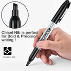 WOSWEL Dry Erase Markers Bulk, 144 Pack Black Chisel Tip Whiteboard Markers, Low Odor Dry Erase Markers for School Office Home