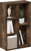 Furinno LUDER Book Shelf, 5-Cube Bookshelf, Reversible Bookcase, 9.4 x 19.5 x 31.5, for Living Room, Bedroom, Home Office, Amber Pine