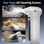 Electric Air Duster 200000RPM Brushless Motor, Cordless Compressed Air Blower with 4 Nozzles & 2 Brushes, 85m/s Powerful Rechargeable Cleaner for PC, Car, Keyboard & Electronics (Frost Silver)