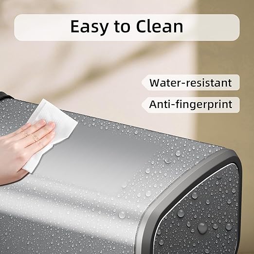 KHMMGK 8L/2.1 Gal Small Bathroom Trash Can with Lid, Swing-Top Rectangular Waste Bin, Stainless Steel Garbage Can for Home, Office, Toilet, Bedroom, Living Room (Silver)