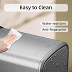 KHMMGK 8L/2.1 Gal Small Bathroom Trash Can with Lid, Swing-Top Rectangular Waste Bin, Stainless Steel Garbage Can for Home, Office, Toilet, Bedroom, Living Room (Silver)
